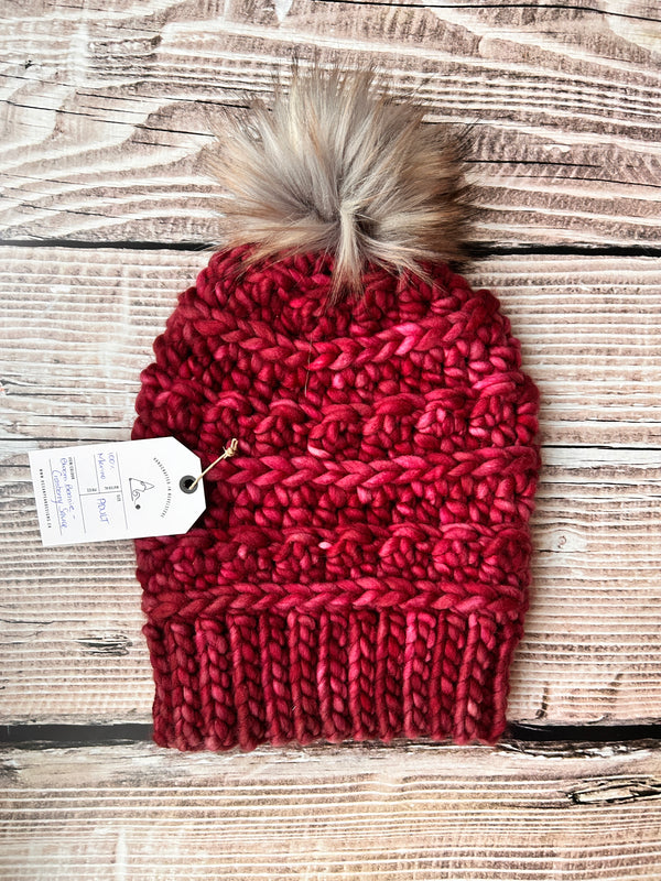 Bloom Beanie - Adult - Cranberry Sauce