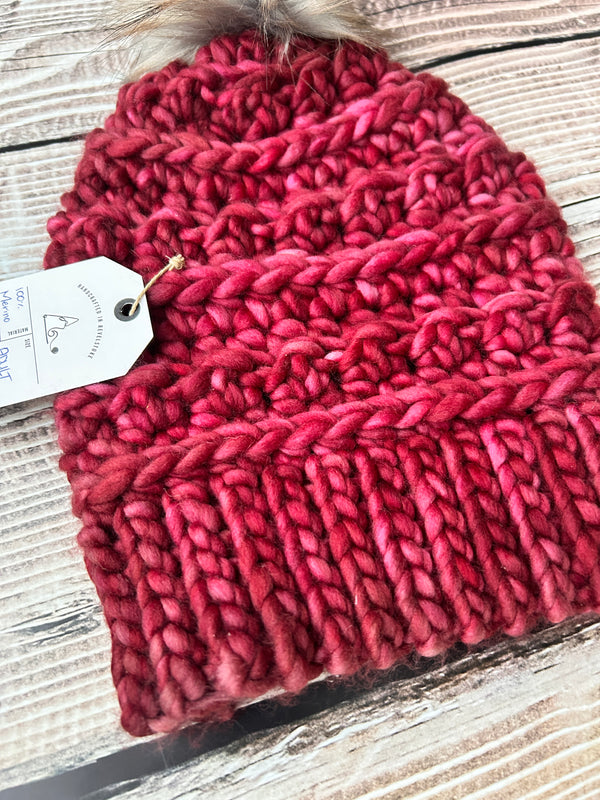 Bloom Beanie - Adult - Cranberry Sauce